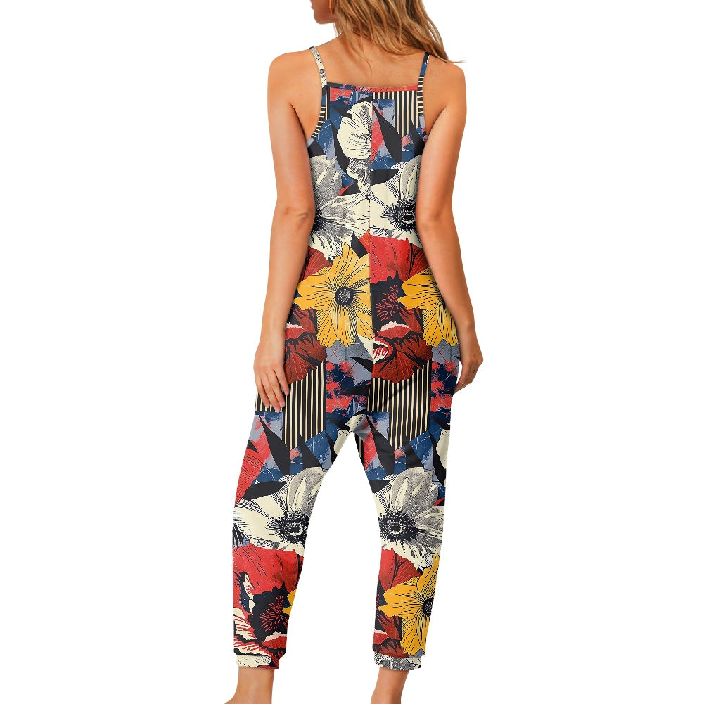 Tropical Floral Rompers - Exclusive One-of-a-Kind Luxury Romper - Limited Edition, Ethically Made, and Stylishly Comfortable