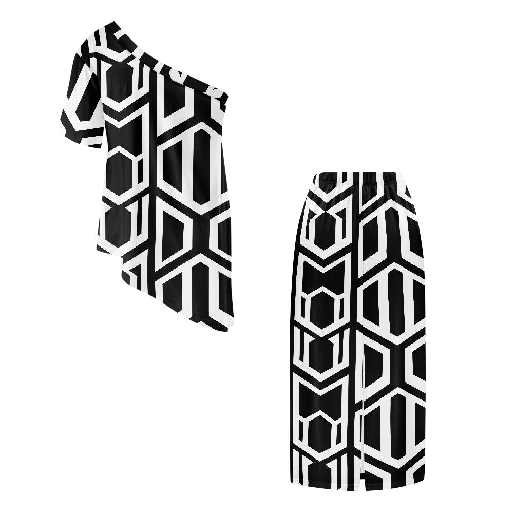 Elegant Off-Shoulder Two-Piece Dress for Women