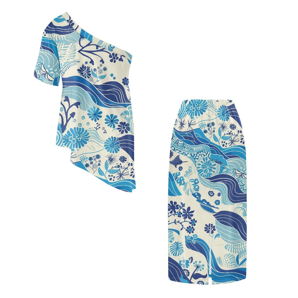 Elegant Off-Shoulder Two-Piece Dress for Women