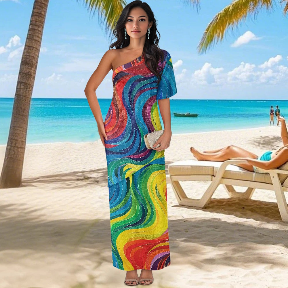 Elegant Off-Shoulder Two-Piece Dress for Women – Luxtrini, LLC Elegant Off-Shoulder Two-Piece Dress for Women – Luxtrini, LLC