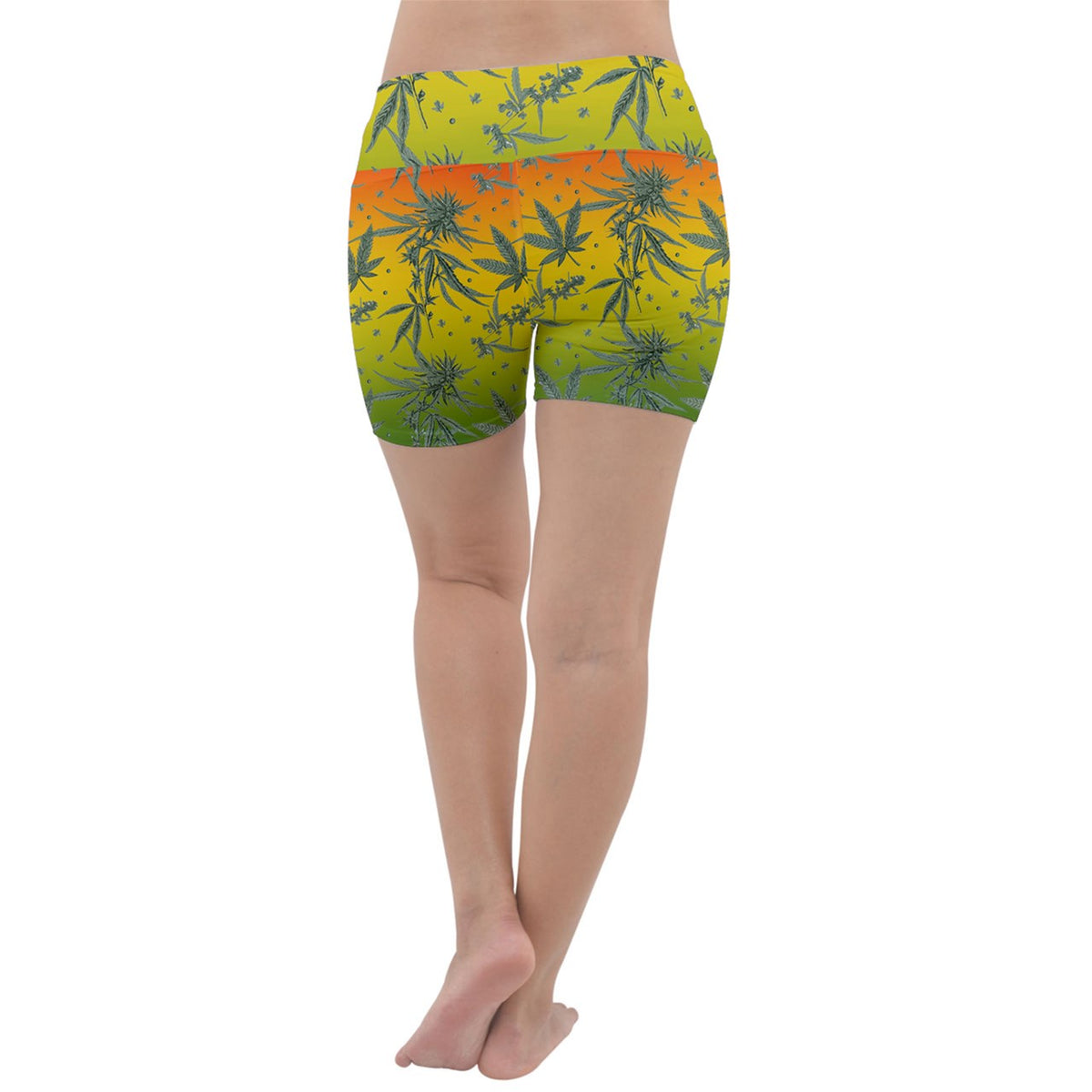 Marijuana Lightweight Velour Yoga Shorts