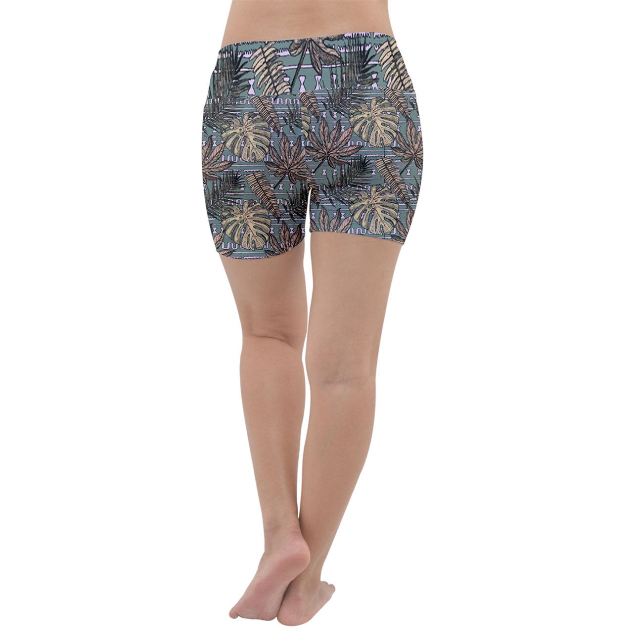 Monstera Fern #5 Lightweight Velour Yoga Shorts