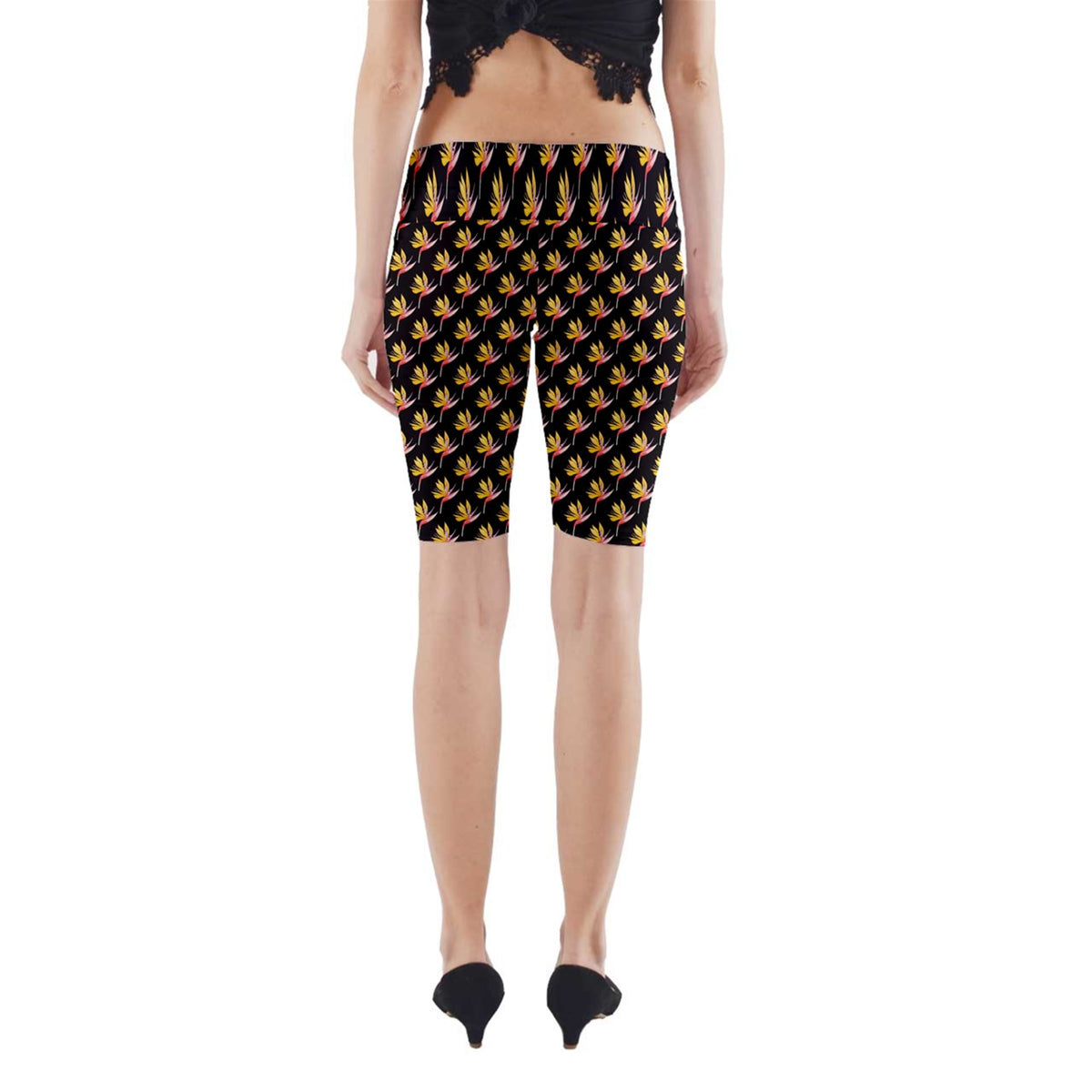 Yoga Cropped Leggings Orchid on Black