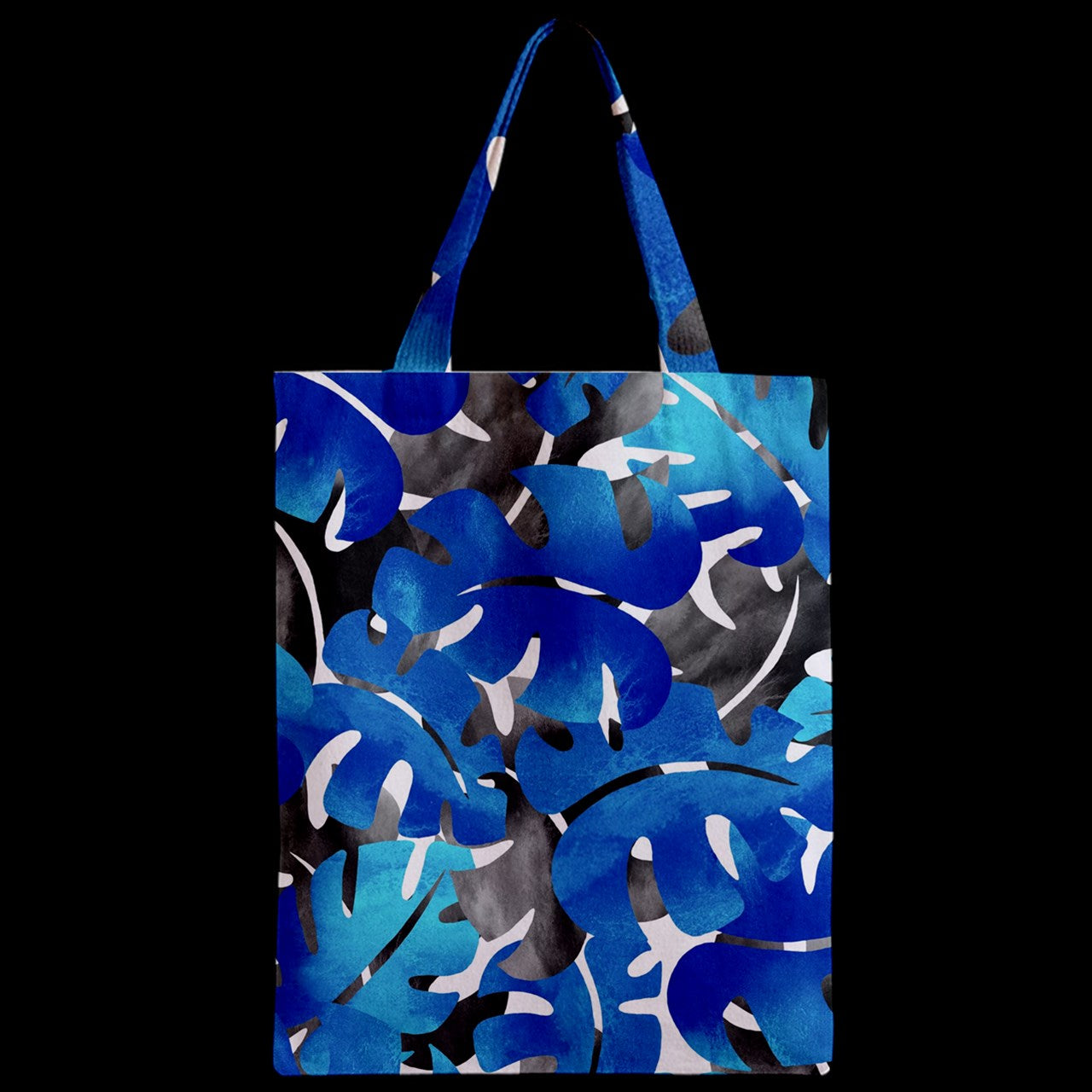Zipper Classic Tote Bag Tropical Blues Leaves