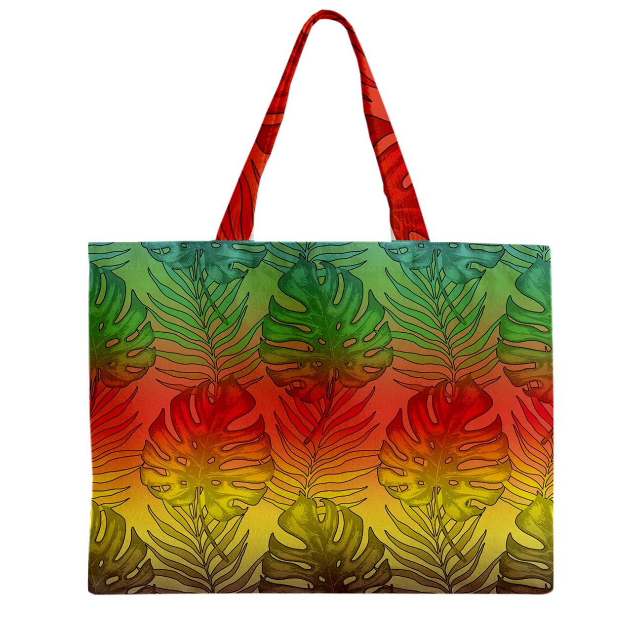 Zipper Mini Tote Bag Rainbow Palms