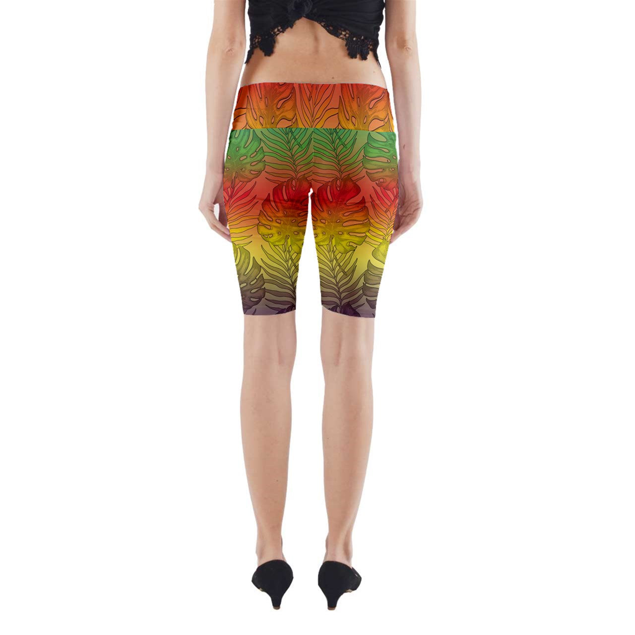 Yoga Cropped Leggings Hawaiian Tribal