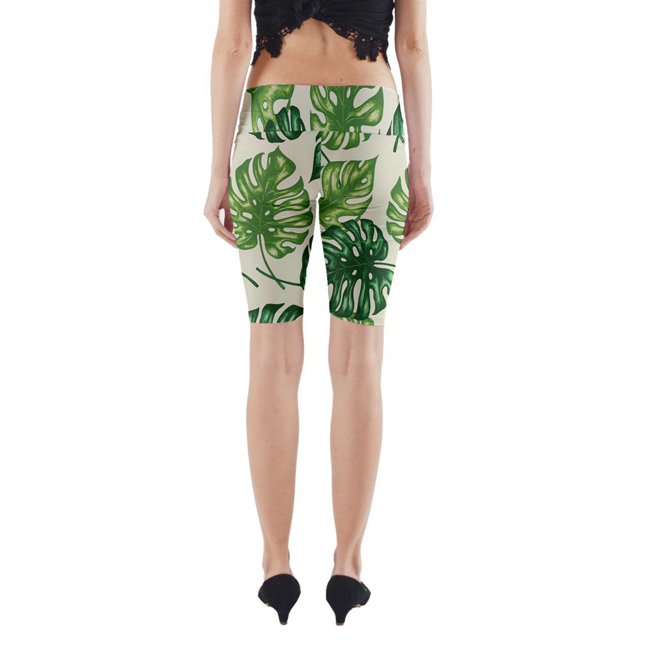 Yoga Cropped Leggings Tropical Palms