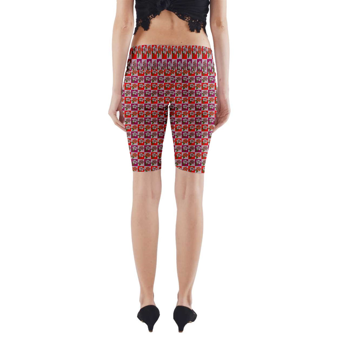 Yoga Cropped Leggings Hibiscus