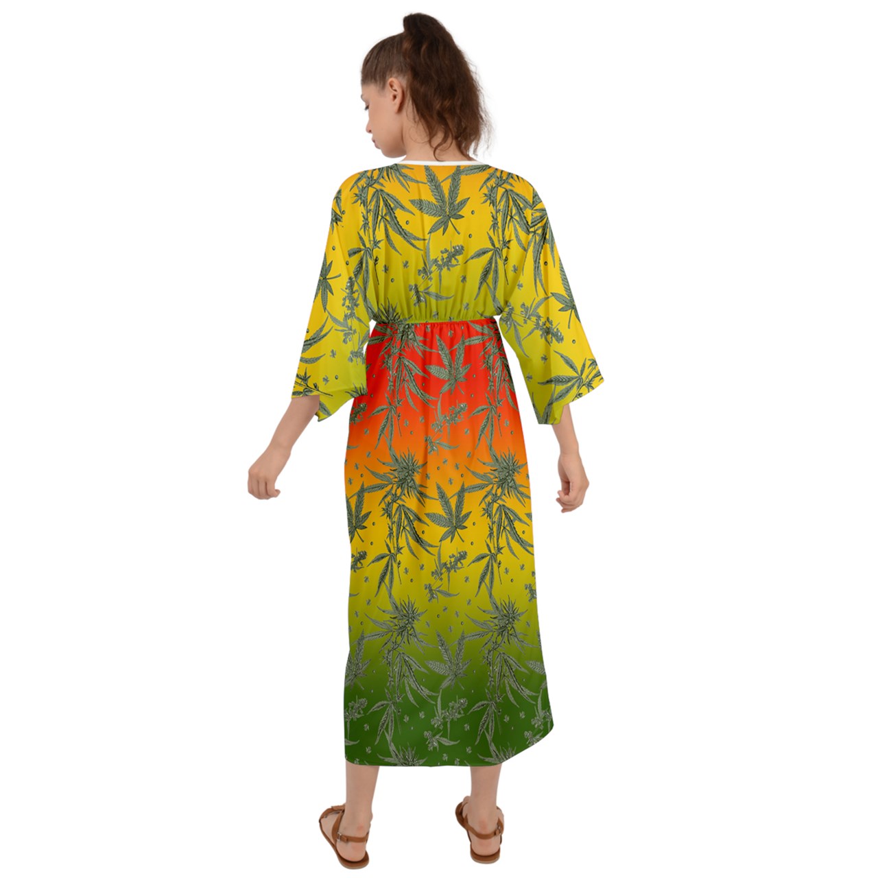 Marijuana Grecian Style Maxi Dress