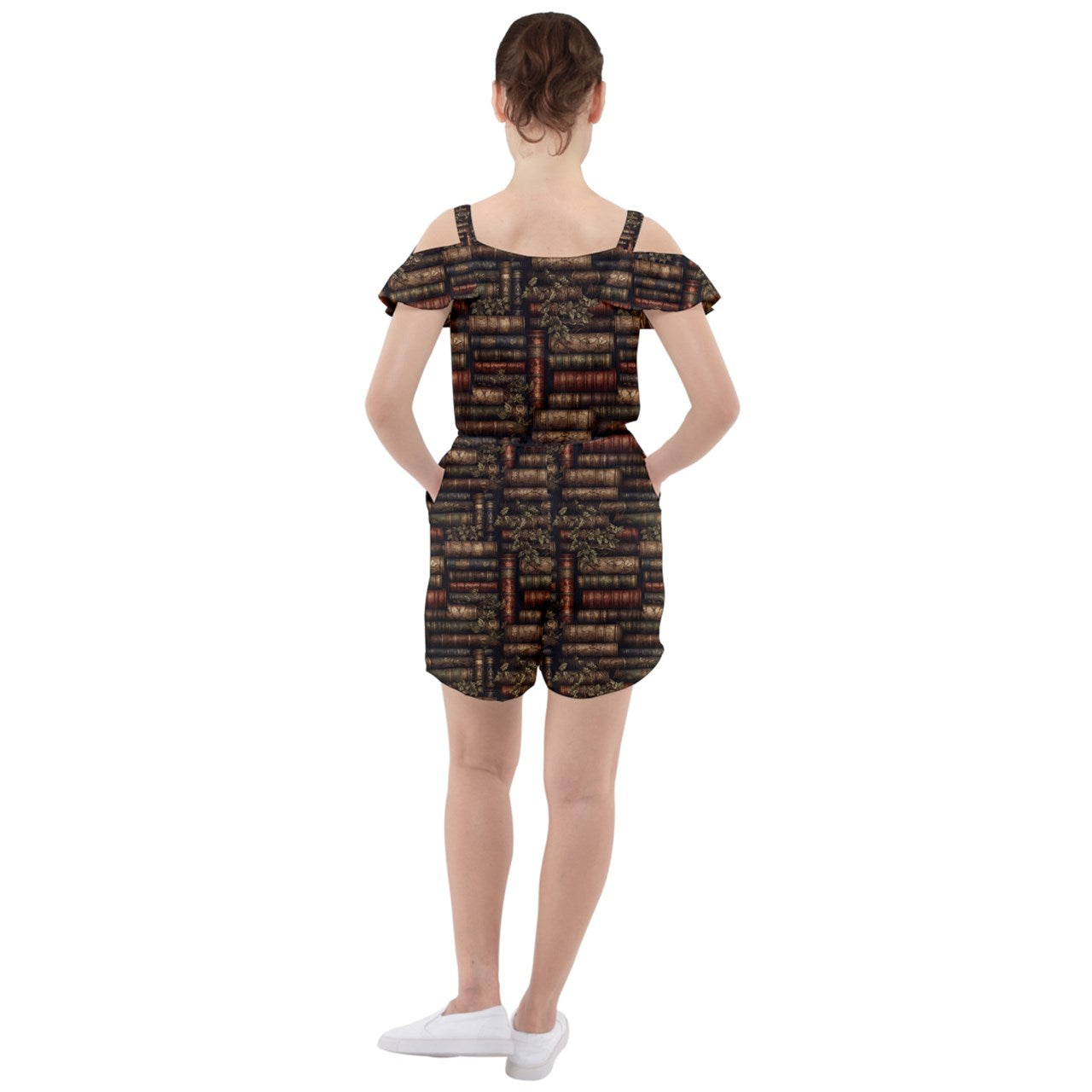 The Librarian Ruffle Cut Out Chiffon Playsuit