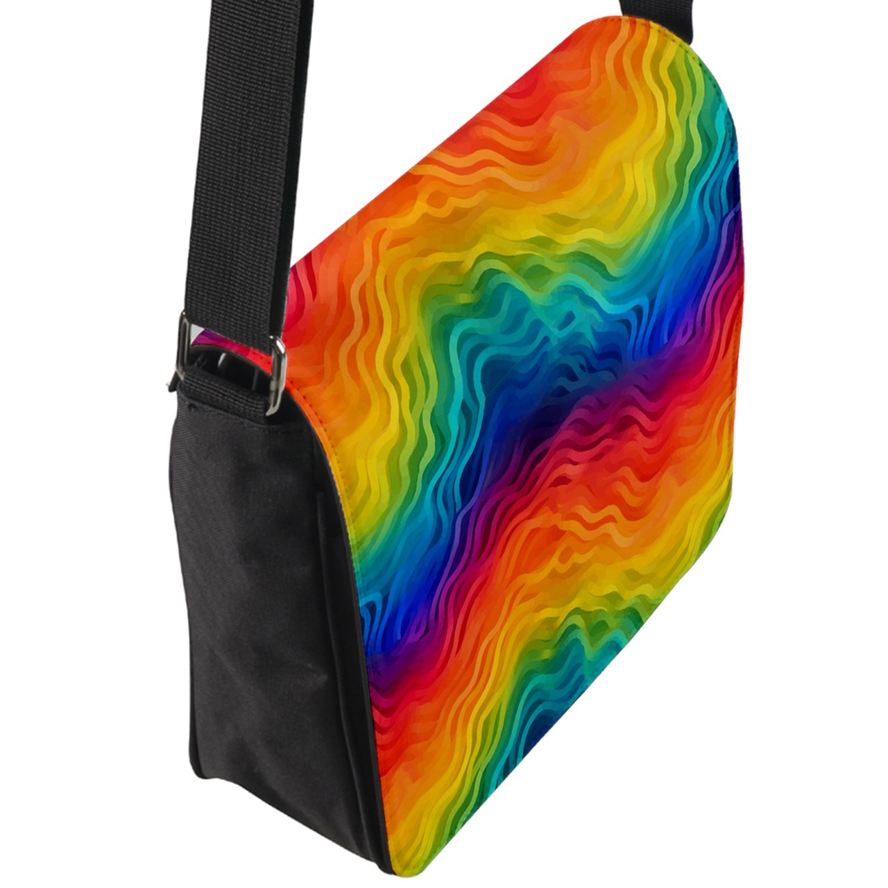 Lgbtq Rainbow Flap Closure Messenger Bag (L)