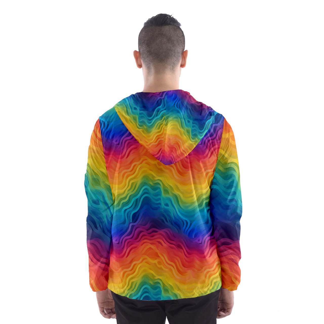 Lgbtq Rainbow Men's Hooded Windbreaker