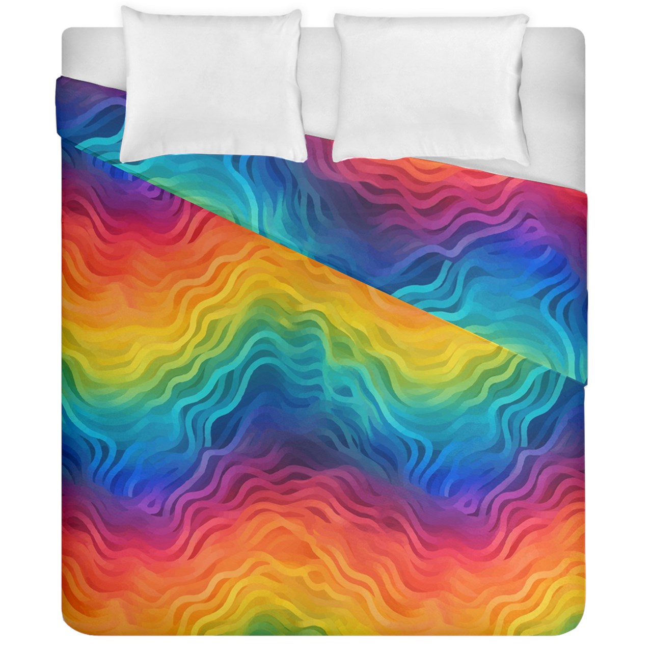 Lgbtq Rainbow Duvet Cover Double Side (California King Size)