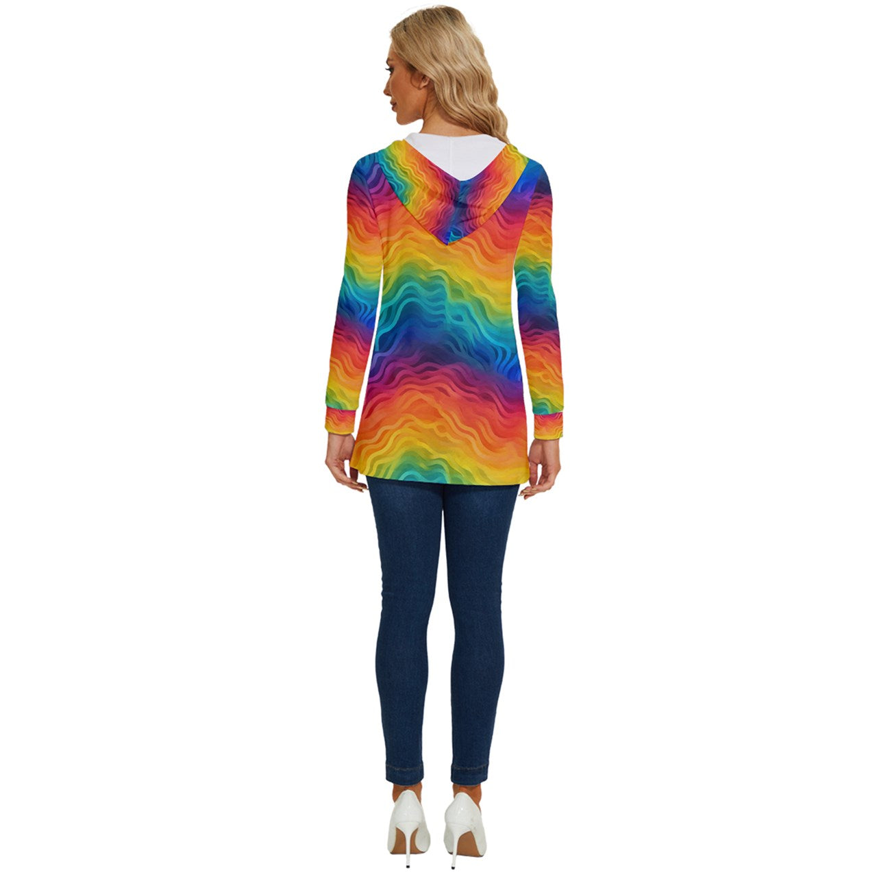LGBTQ Rainbow Pride Long Sleeve Drawstring Hooded Top