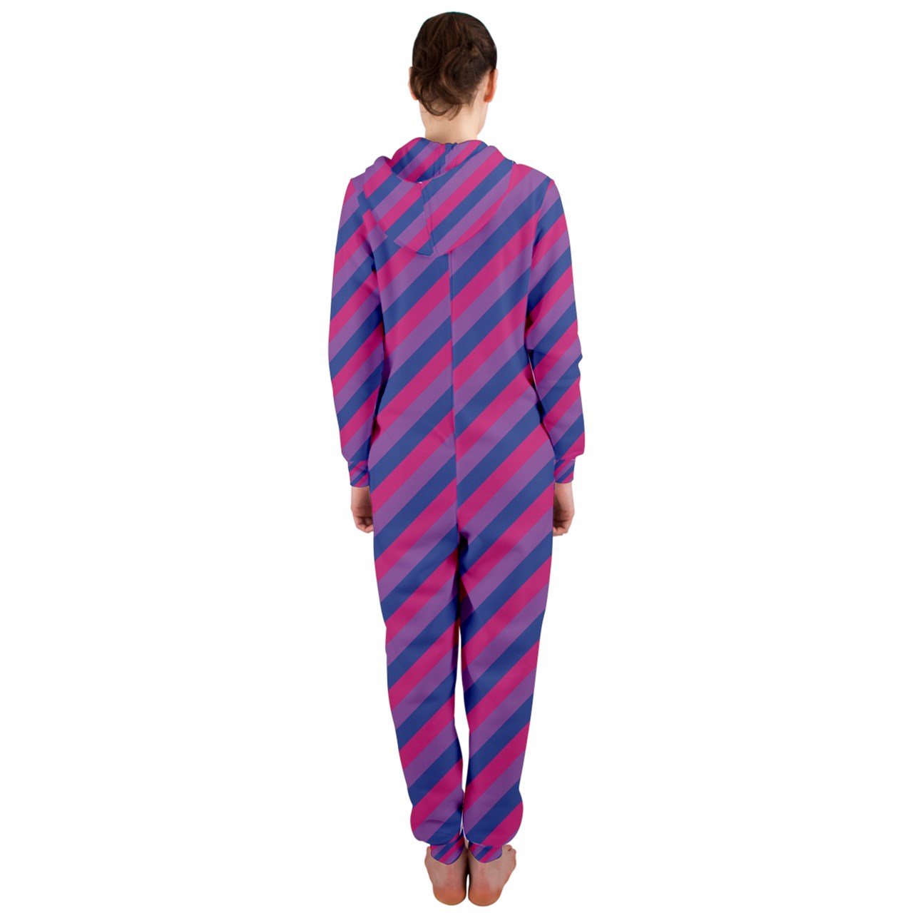 Bisexual Flag Hooded Jumpsuit (Ladies)
