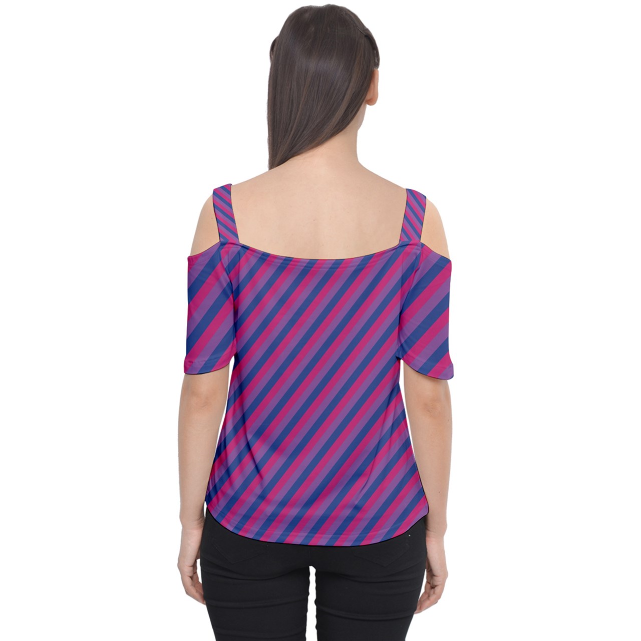Bisexual Flag Cutout Shoulder Tee