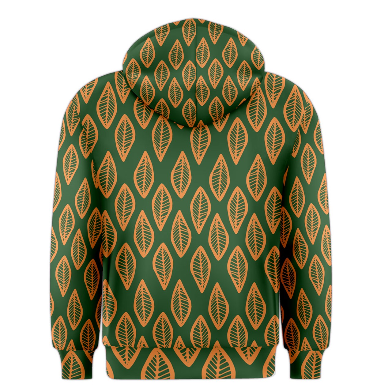 African | Ethnic | Mudcloth | #16 Green and Orange Men's Core Hoodie