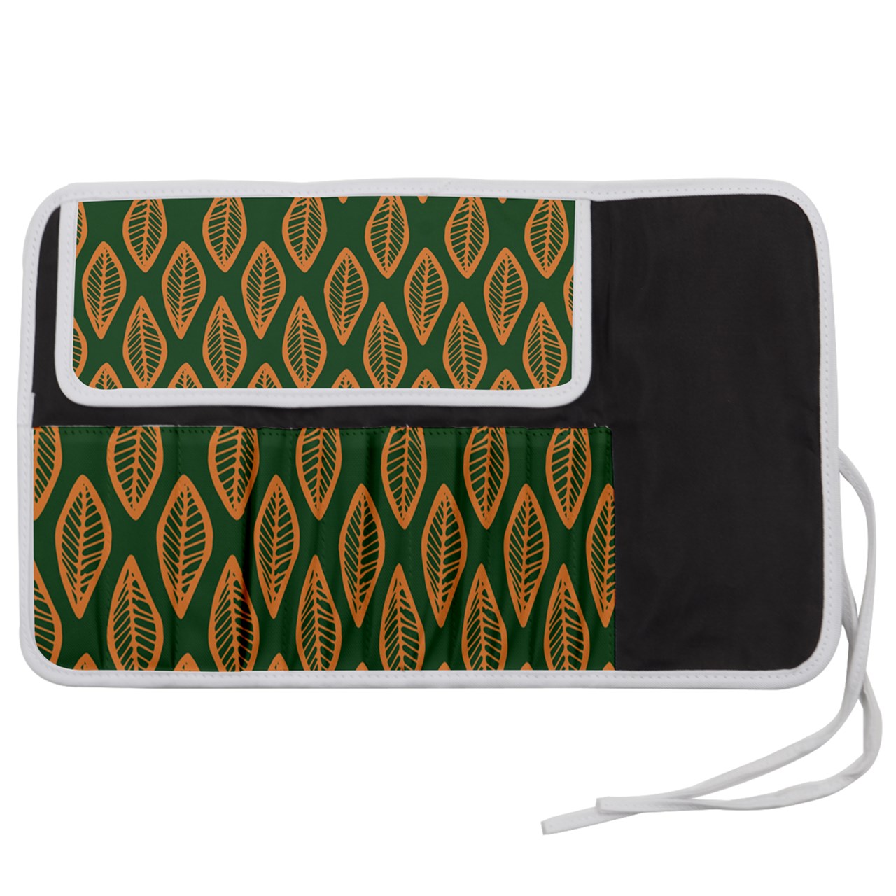 African | Ethnic | Mudcloth | #16 Green and Orange Pen Storage Case (L)