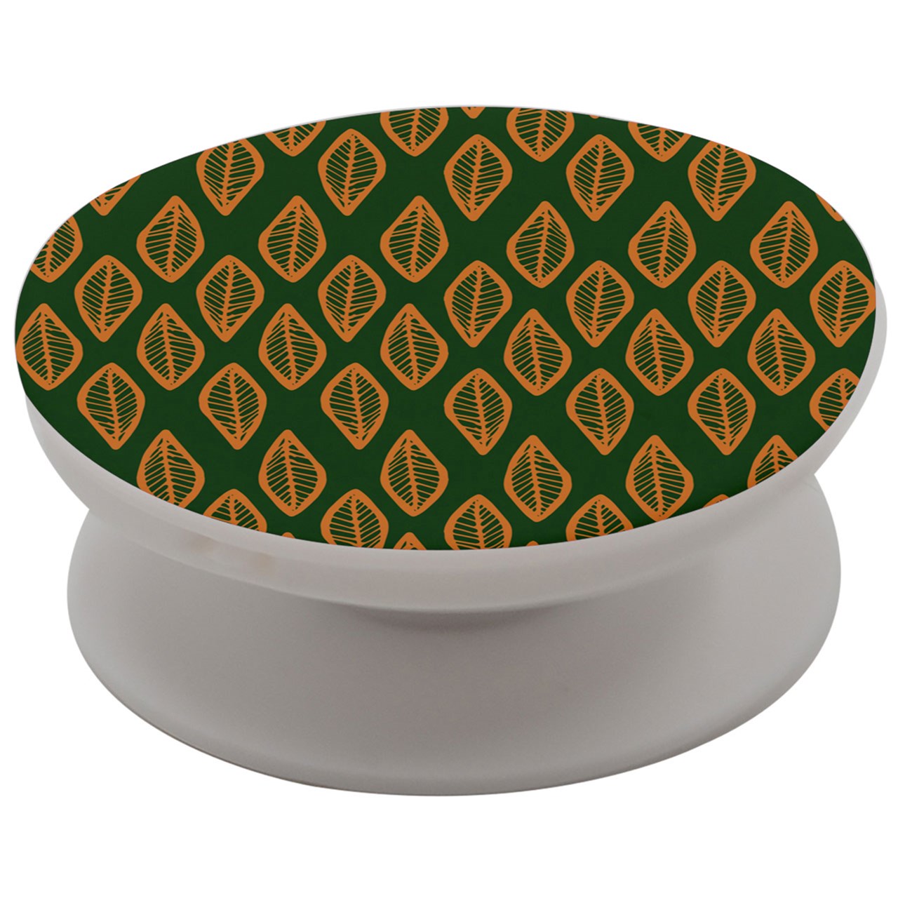 African | Ethnic | Mudcloth | #16 Green and Orange Pop socket (White)
