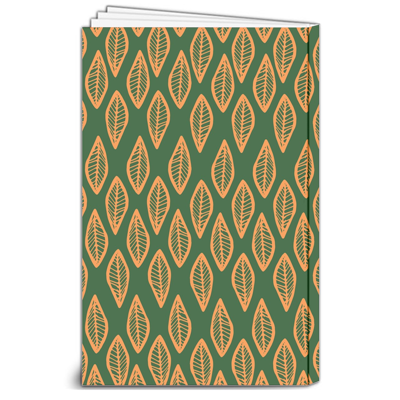 African | Ethnic | Mudcloth | #16 Green and Orange 8" x 10" Softcover Notebook