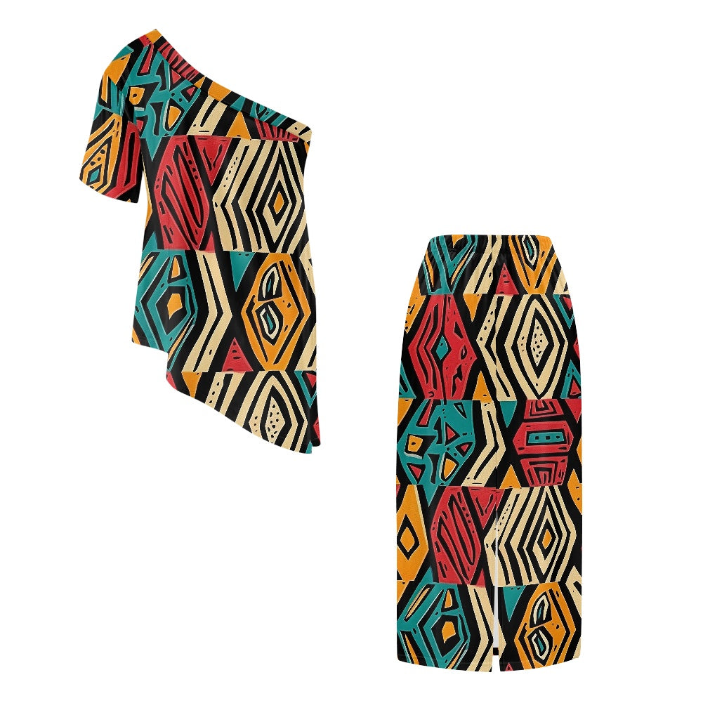 Elegant Off-Shoulder Two-Piece Dress for Women