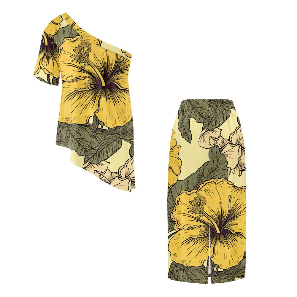 Elegant Off-Shoulder Two-Piece Dress for Women