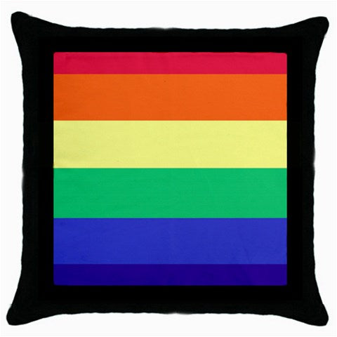 LGBTQ Rainbow Pride #12 Throw Pillow Case (Black)