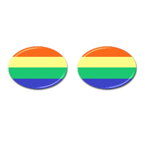LGBTQ Rainbow Pride #12 Cufflinks (Oval)