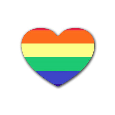 LGBTQ Rainbow Pride #12 Rubber Heart Coaster (4 pack)