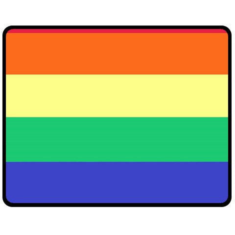 LGBTQ Rainbow Pride #12 One Side Fleece Blanket (Medium)