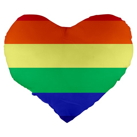 LGBTQ Rainbow Pride #12 Large 19" Premium Heart Shape Cushion