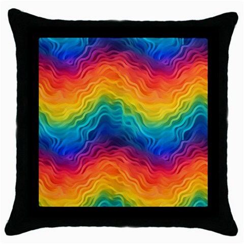 LGBTQ Rainbow Pride Throw Pillow Case (Black)