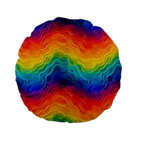 LGBTQ Rainbow Pride Standard 15" Premium Round Cushion