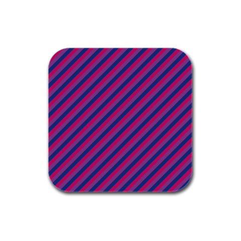 Bisexual Flag Rubber Square Coaster (4 pack)