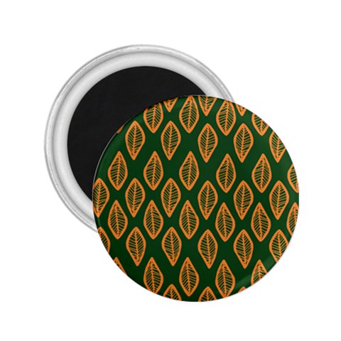 African | Ethnic | Mudcloth | #16 Green and Orange 2.25" Magnet