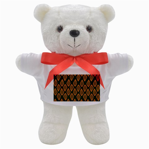 African | Ethnic | Mudcloth | #16 Green and Orange Teddy Bear