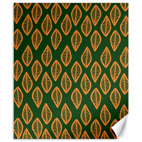 African | Ethnic | Mudcloth | #16 Green and Orange Canvas 8" x 10"