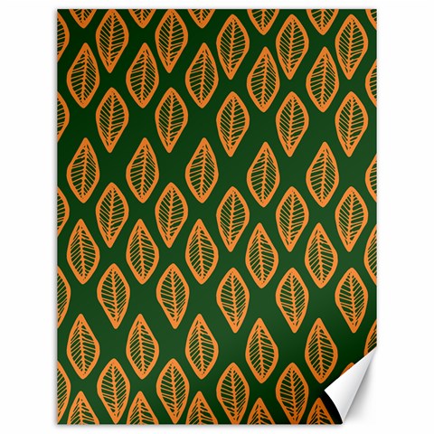 African | Ethnic | Mudcloth | #16 Green and Orange Canvas 12" x 16"