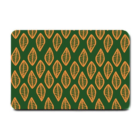 African | Ethnic | Mudcloth | #16 Green and Orange Small Doormat