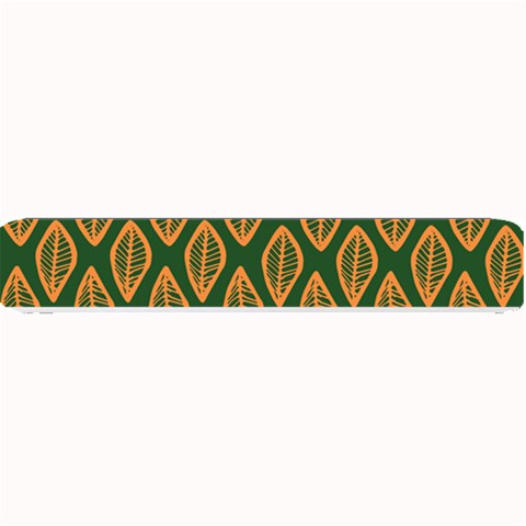 African | Ethnic | Mudcloth | #16 Green and Orange Small Bar Mat