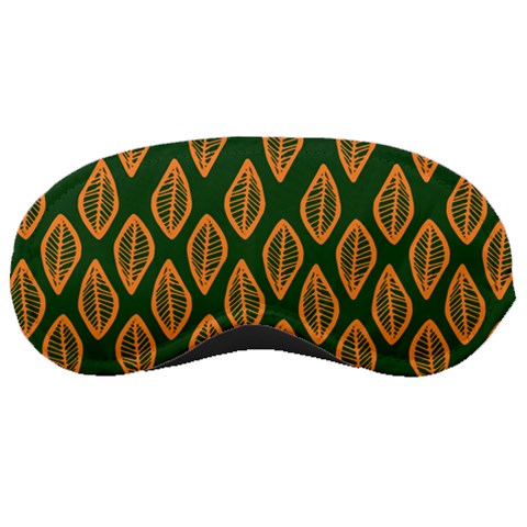 African | Ethnic | Mudcloth | #16 Green and Orange Sleep Mask