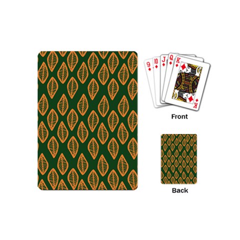 African | Ethnic | Mudcloth | #16 Green and Orange Playing Cards Single Design (Mini)
