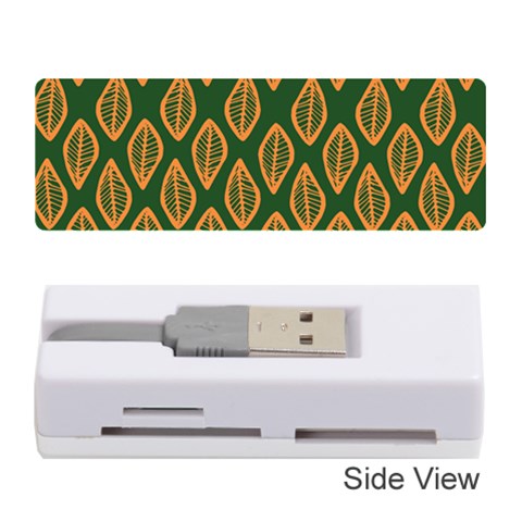 African | Ethnic | Mudcloth | #16 Green and Orange Memory Card Reader (Stick)