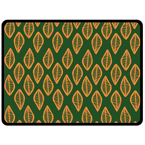 African | Ethnic | Mudcloth | #16 Green and Orange Two Sides Fleece Blanket (Large)