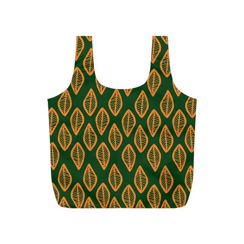 African | Ethnic | Mudcloth | #16 Green and Orange Full Print Recycle Bag (S)