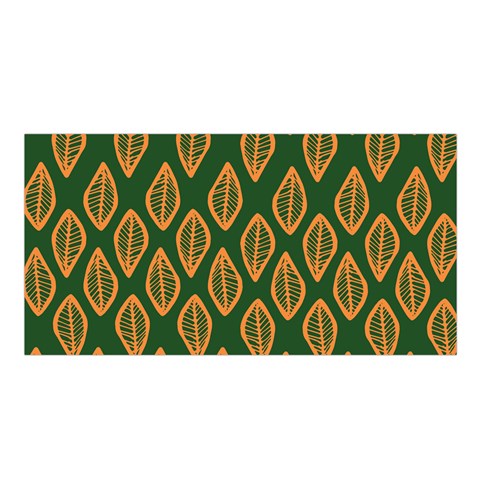African | Ethnic | Mudcloth | #16 Green and Orange Satin Shawl 45" x 80"