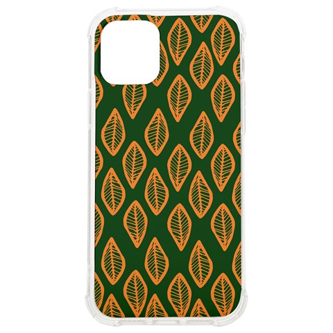 African | Ethnic | Mudcloth | #16 Green and Orange iPhone 12/12 Pro TPU UV Print Case
