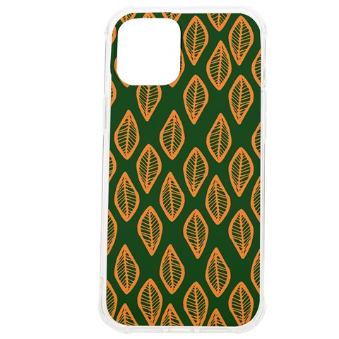 African | Ethnic | Mudcloth | #16 Green and Orange iPhone 12 Pro max TPU UV Print Case