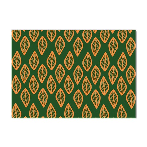 African | Ethnic | Mudcloth | #16 Green and Orange Crystal Sticker (A4)