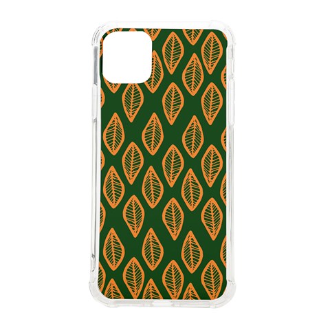 African | Ethnic | Mudcloth | #16 Green and Orange iPhone 11 Pro Max 6.5 Inch TPU UV Print Case